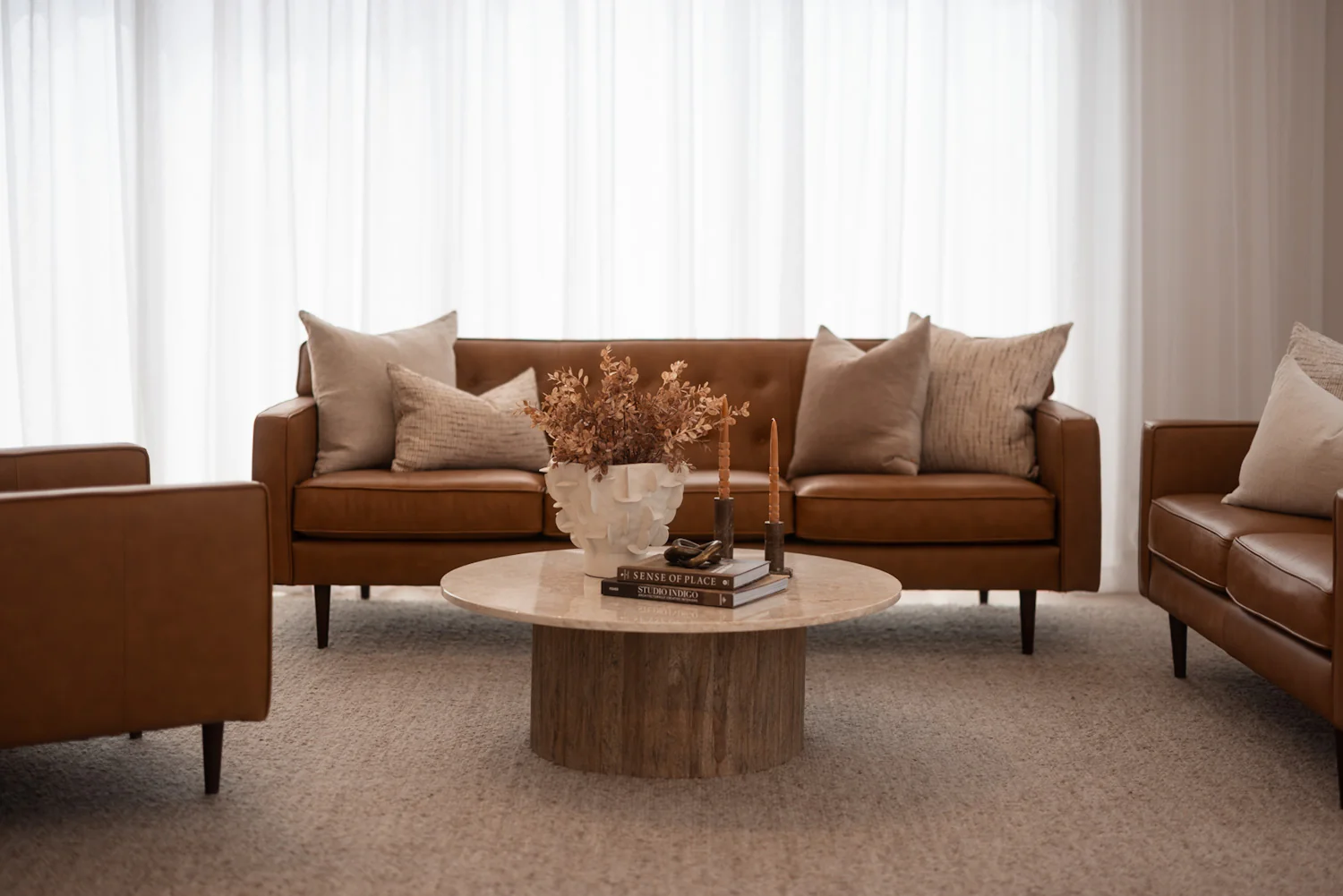 Chiswick Leather 3 Seater Sofa - Image 3