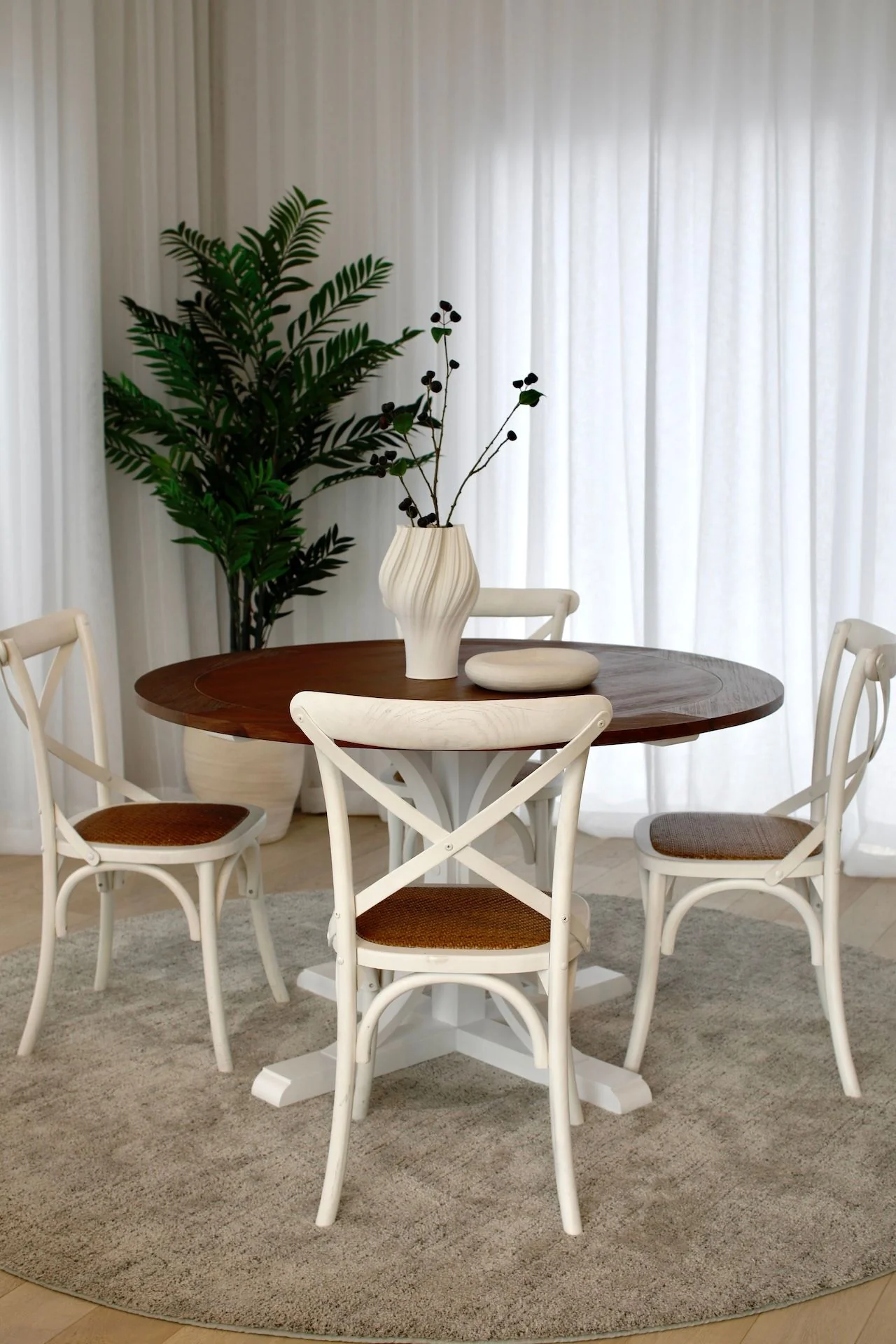 Cross Back Chair (White) - Image 3