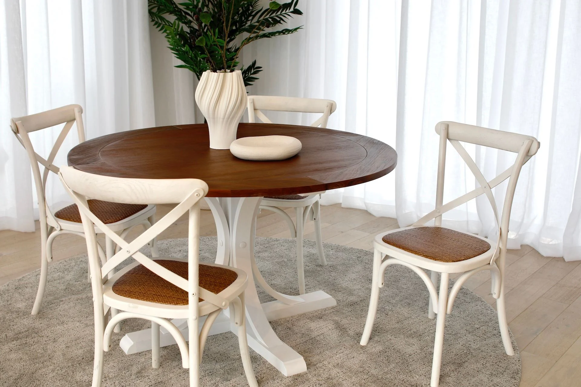 Cross Back Chair (White) - Image 4