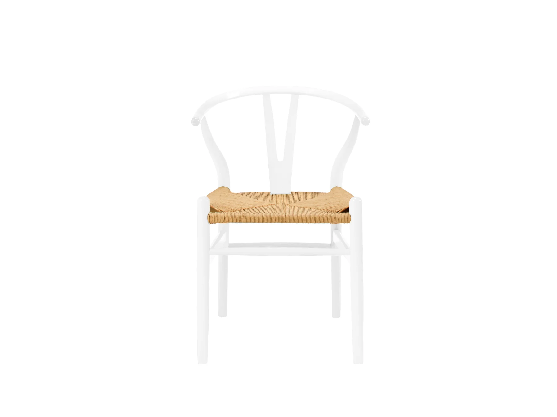 Elm Wishbone Chair - White/Natural - Image 6