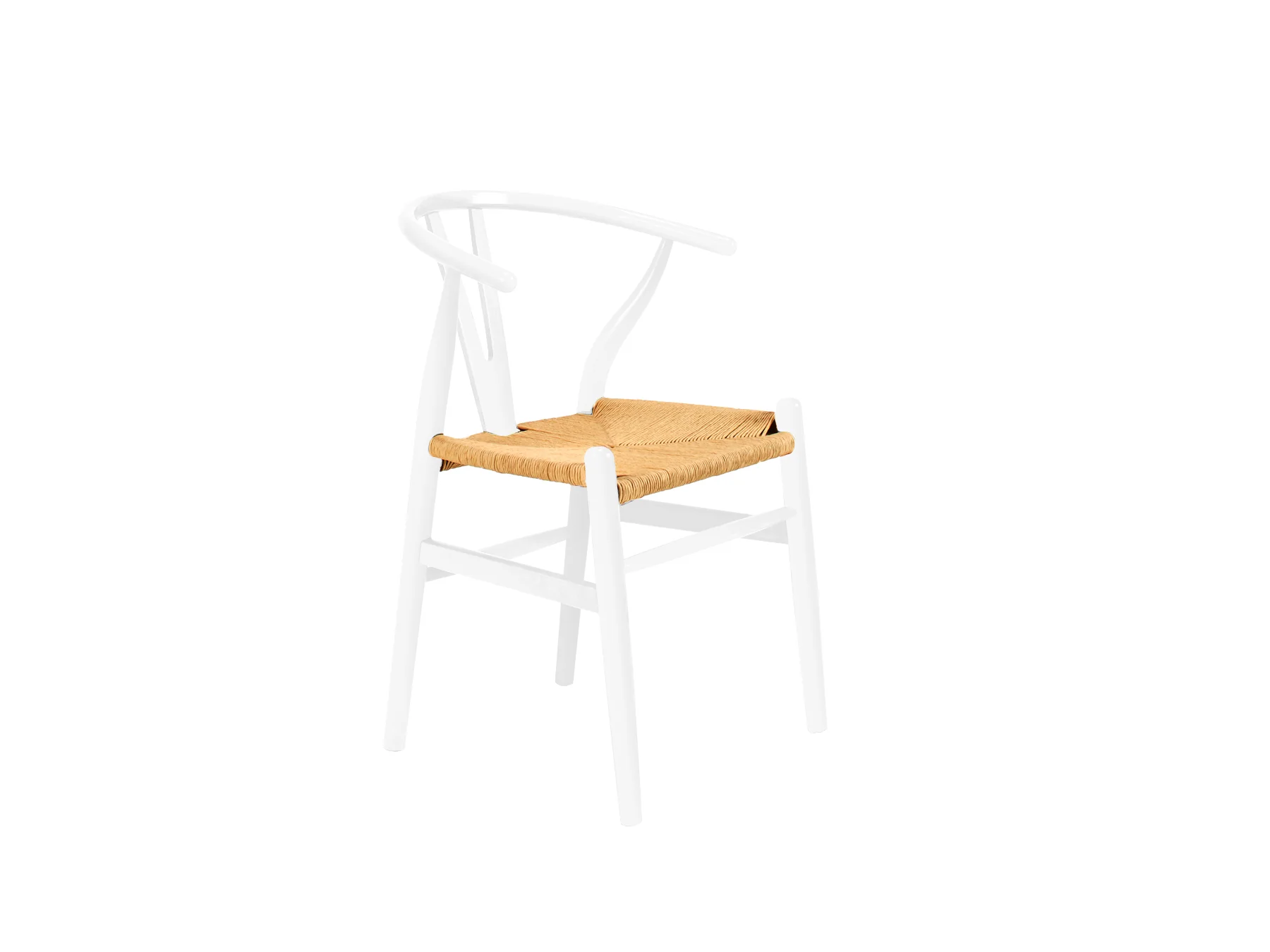 Elm Wishbone Chair - White/Natural - Image 7