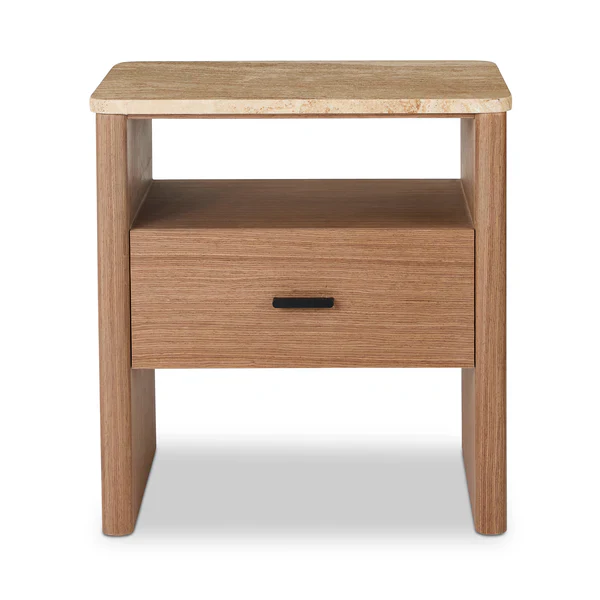 Oscar Travertine Look Bedside Table - Image 8