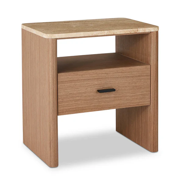 Oscar Travertine Look Bedside Table - Image 9