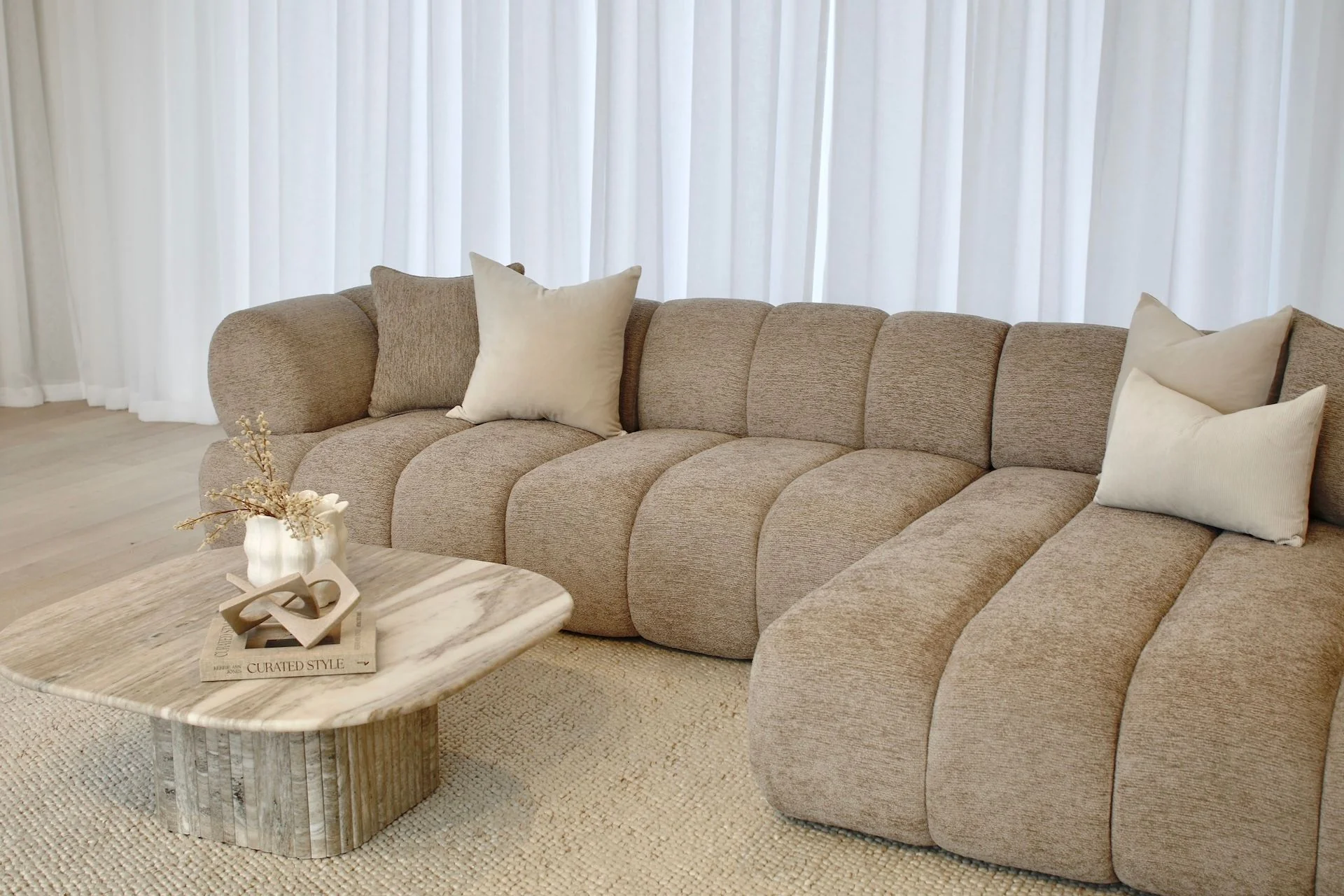 Savannah 3 Seater with Chaise - Almond - Image 3