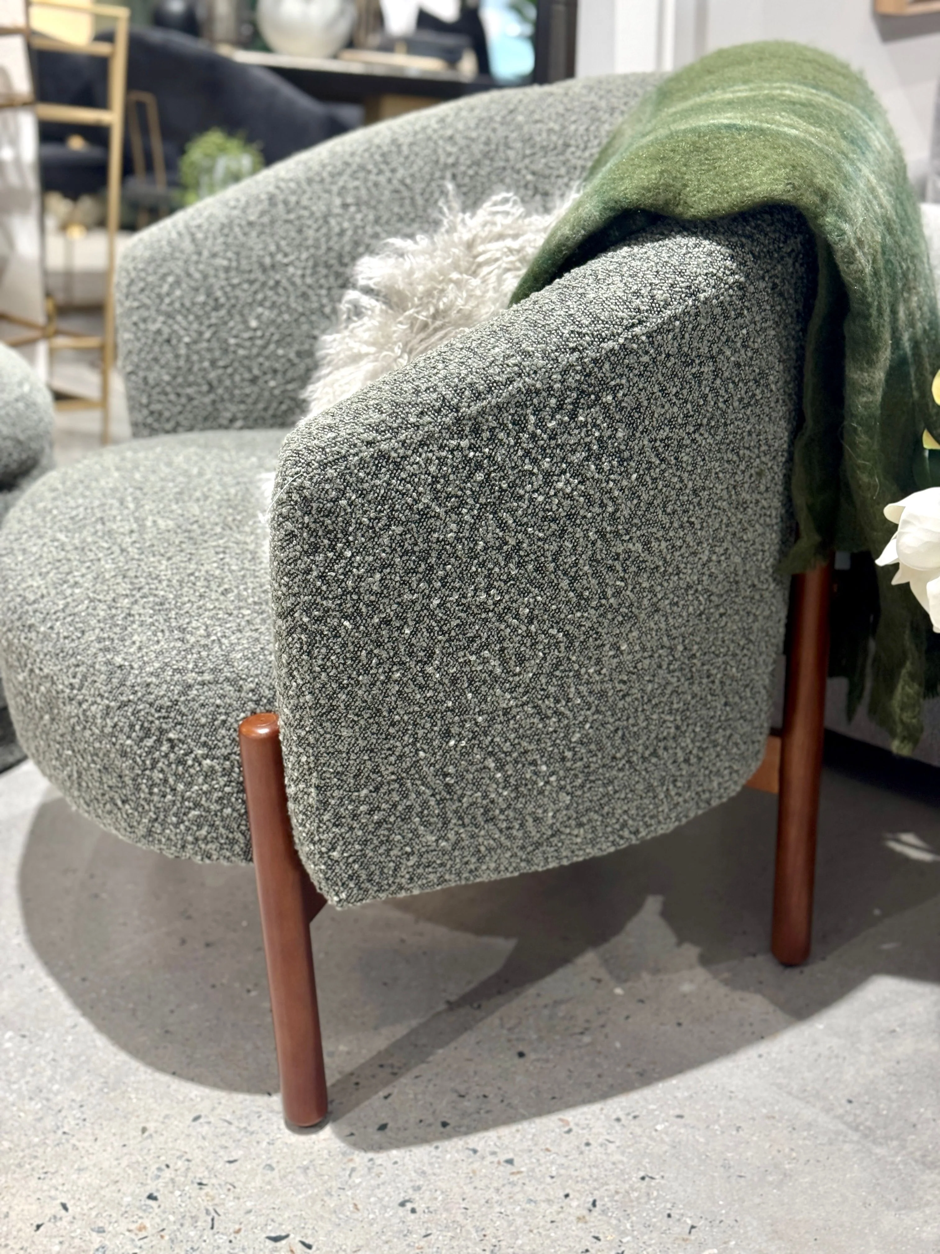 Solace Boucle Armchair - Sage - Image 3