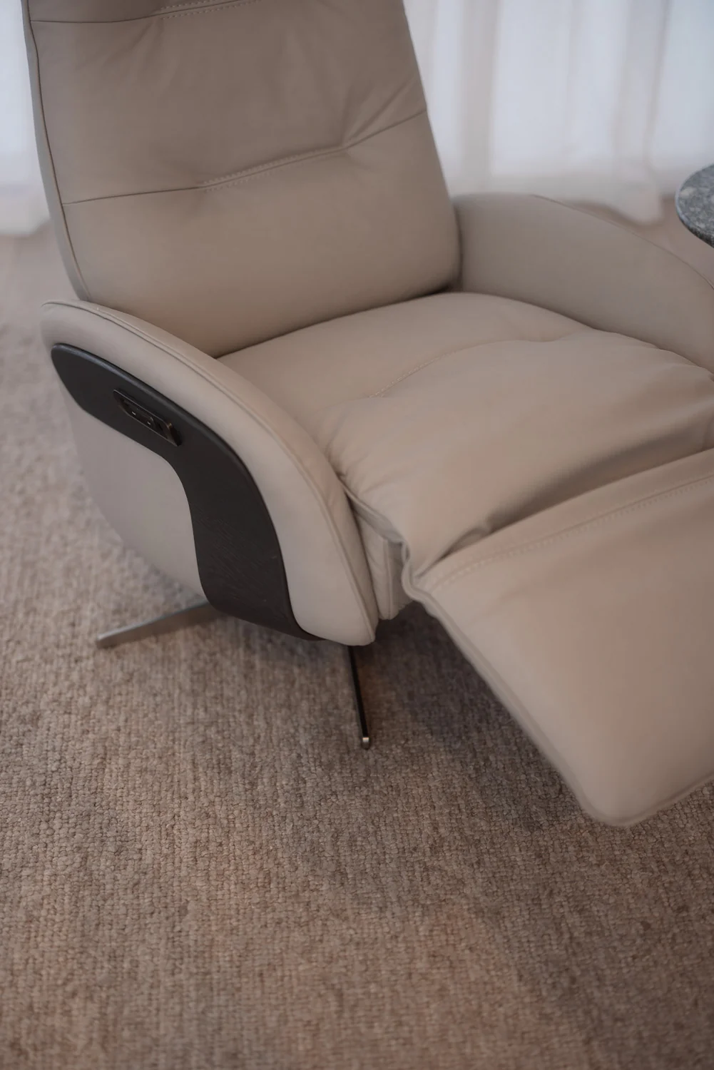 Stellan Leather Reclining Swivel Arm Chair - Image 6