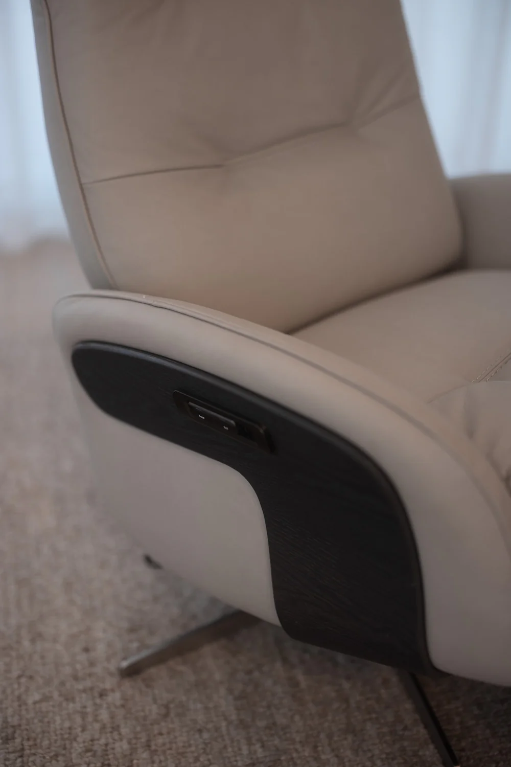 Stellan Leather Reclining Swivel Arm Chair - Image 8