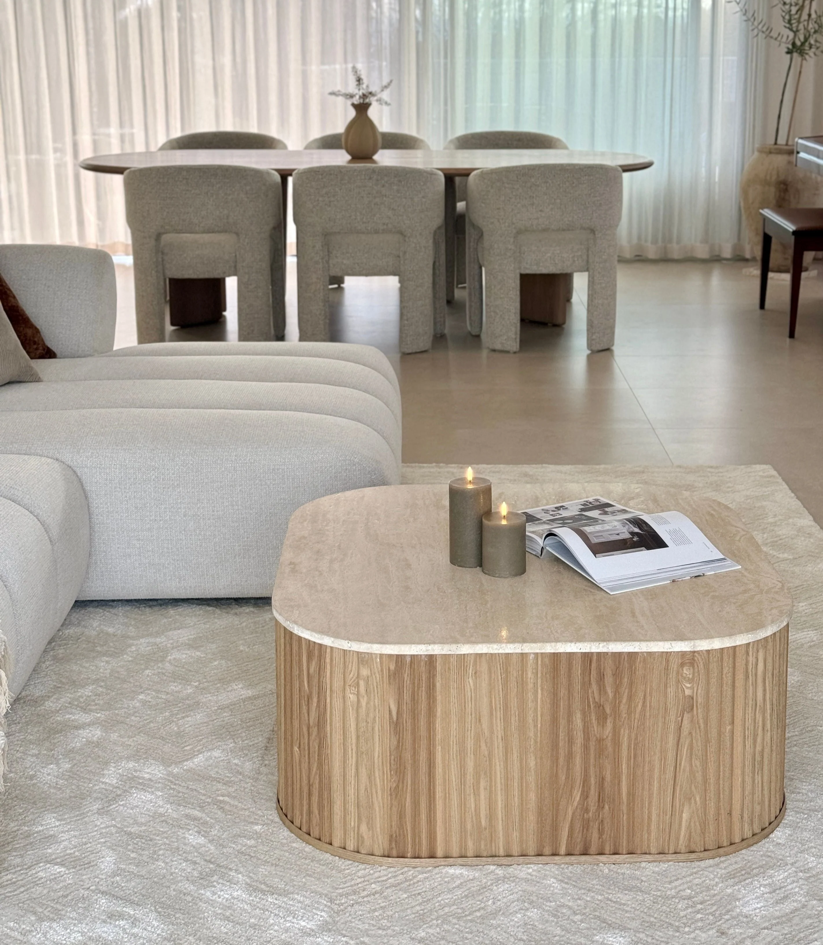 Travertine Coffee Table - Image 6