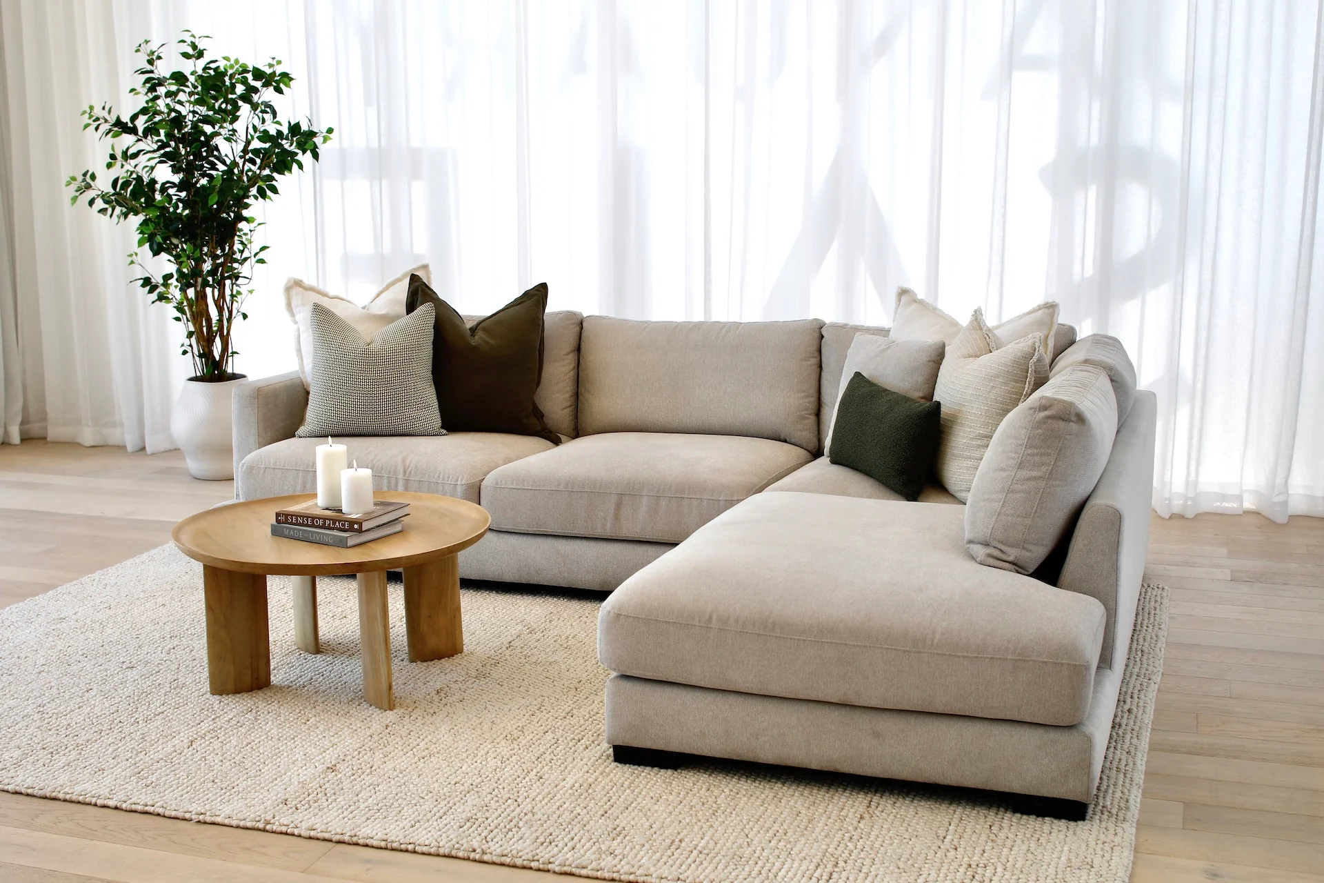 Xavier 3 Seater with Chaise - Stone - Image 3